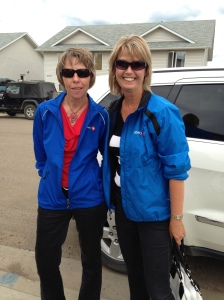 Volunteers from BMO Camrose who helped on the build during BMO's corporate Build Dayn this summer